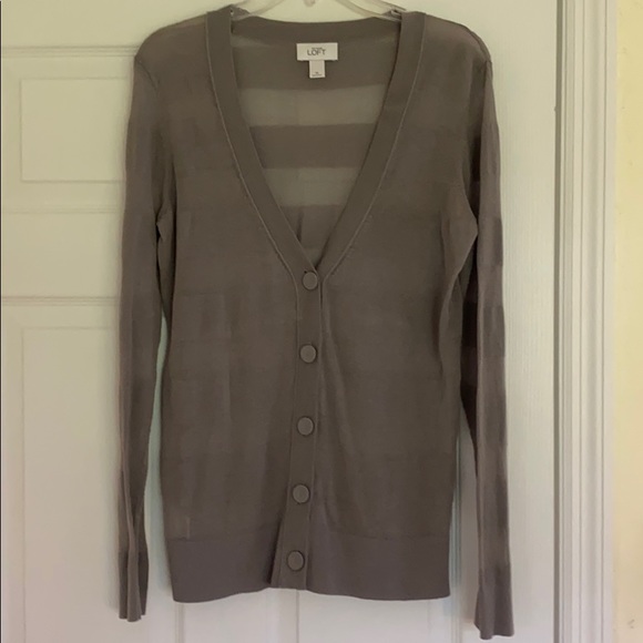 LOFT Sweaters - Ann Taylor Loft lightwt cotton sweater light grey